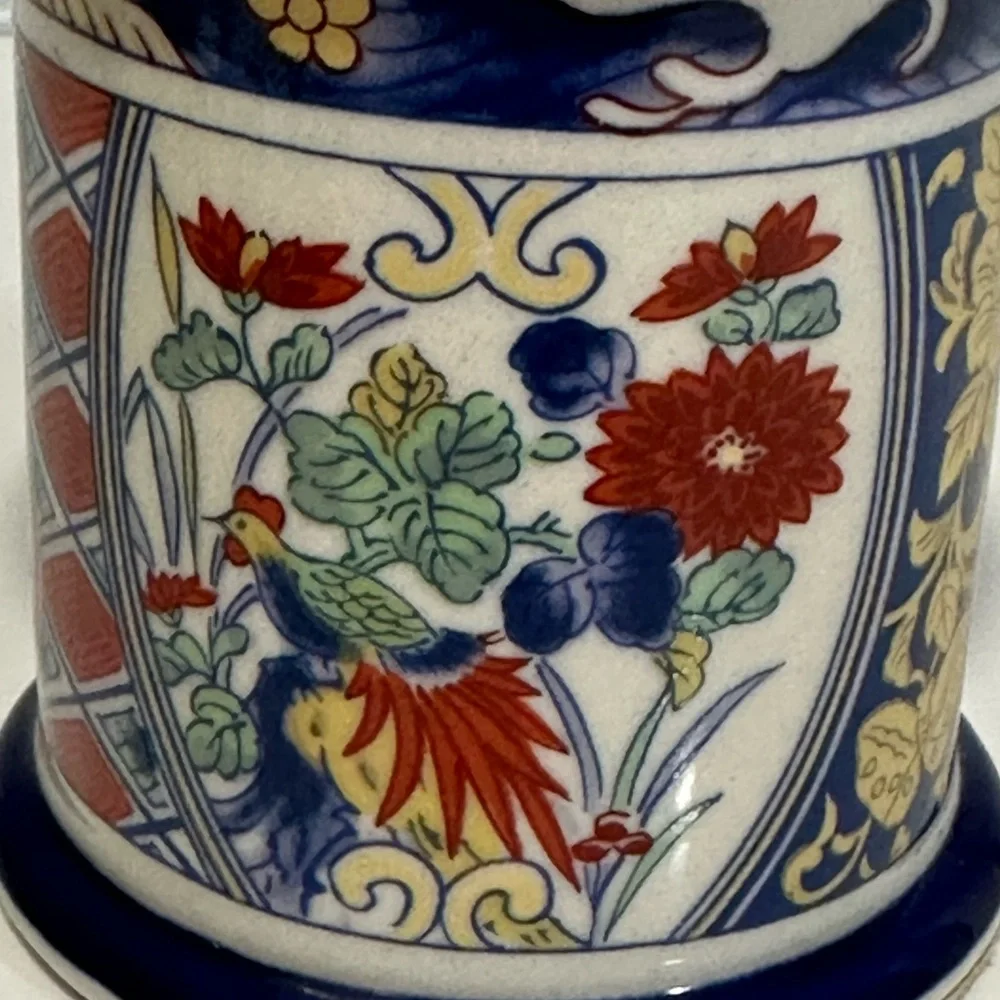 Vintage Porcelain Colonial Candle Holder Floral Design Made In Japan Stands 5